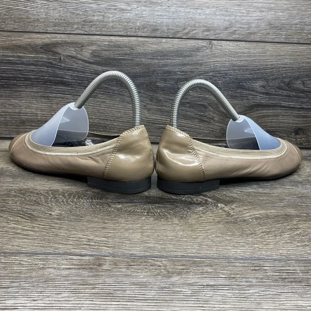 Naturalizer N5Contour Tan Leather Slip-on Flats Shoes 7 Loafers Comfort